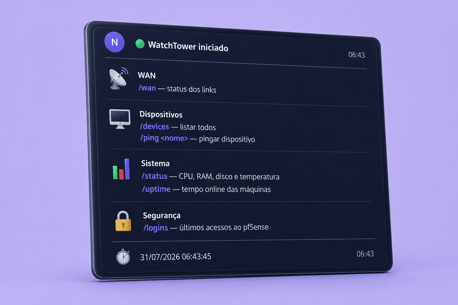 Mockup do projeto WatchTower